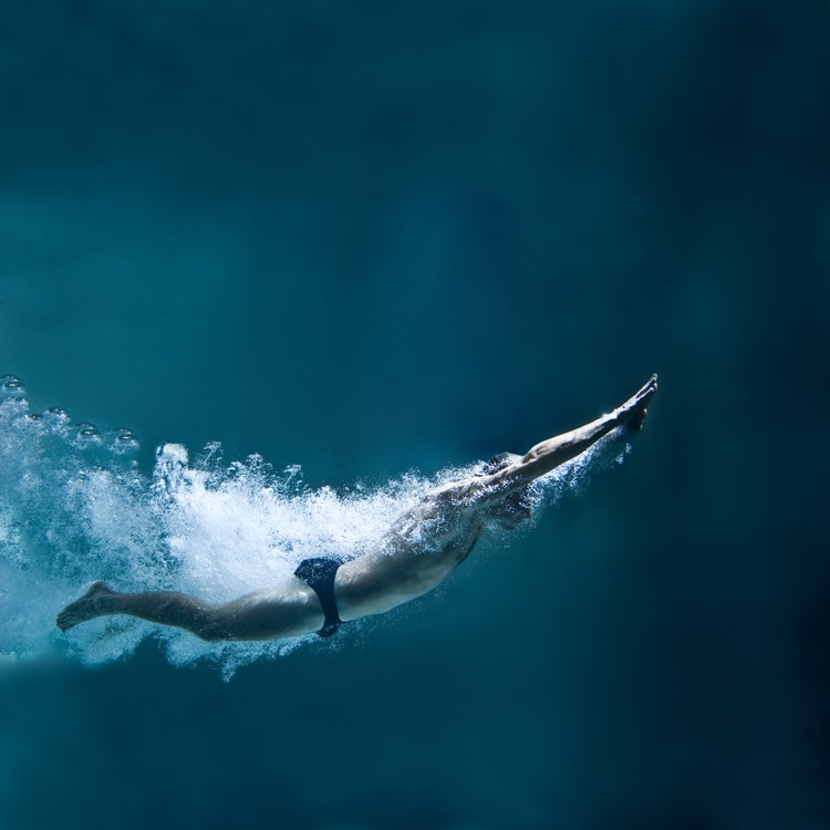 professional swimmer underwater